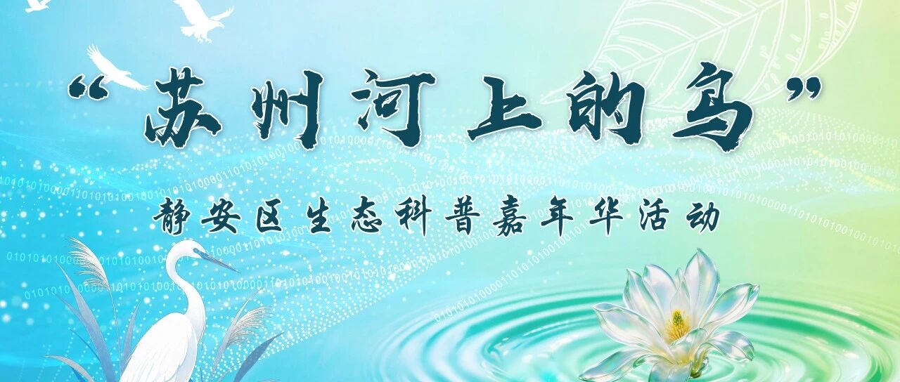 【活动预告】&ldquo;苏州河上的鸟&rdquo;静安区生态科普嘉年华邀您共赴生态之约